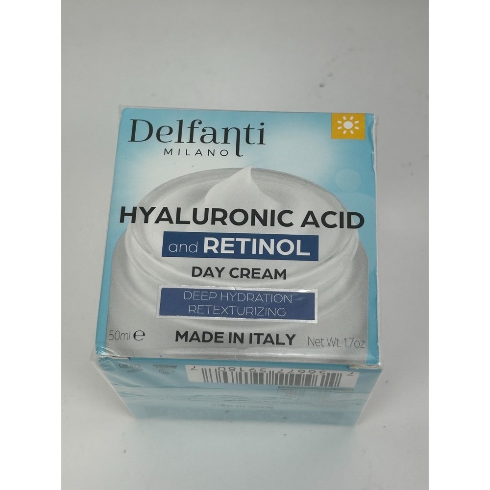 Delfanti Milano Hyaluronic Acid and Retinol Day Cream 1.7 Oz New Sealed